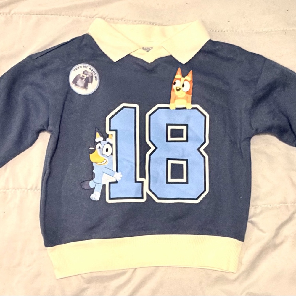 Bluey Toddler Boy Long Sleeve Rugby Shirt, Size 3T